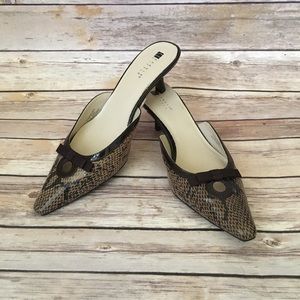 Carole Little Kitten Heel “SnakeSkin” Slip On